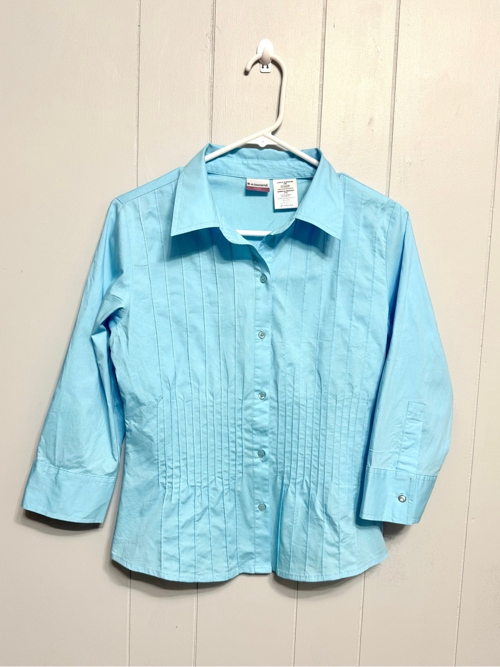#19) No Boundaries Be Mine Blue 97% Cotton Stretch Top